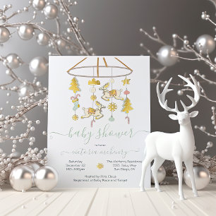 Invitation Baby shower mobile Gold Christmas
