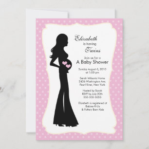 Invitation Baby shower Mod Mom Twins