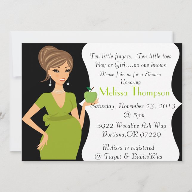 Invitation Baby shower moderne (Devant)