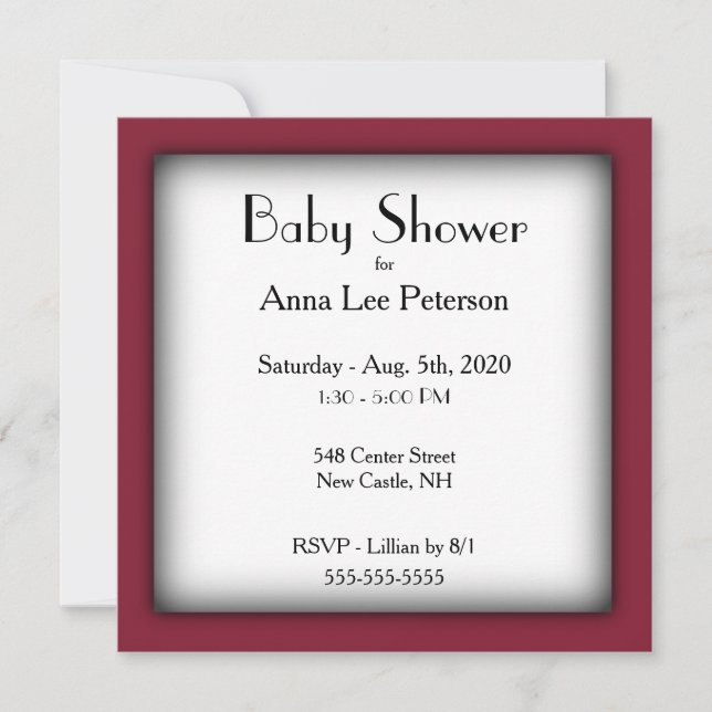 Invitation Baby shower moderne (Devant)