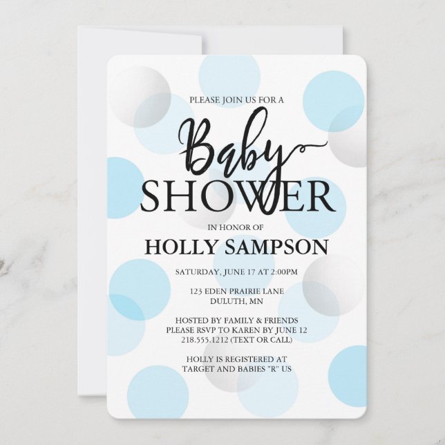 Invitation Baby shower moderne (Devant)