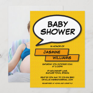 Invitation Baby shower moderne amusant photo Genre Neutre