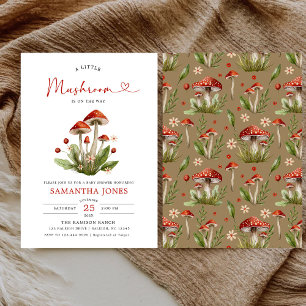 Invitation Baby shower moderne Arch Little Mushroom
