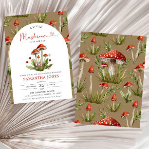 Invitation Baby shower moderne Arch Little Mushroom