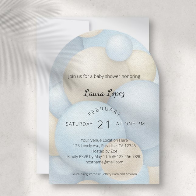 Invitation Baby shower moderne Blue Balloons (Créateur téléchargé)