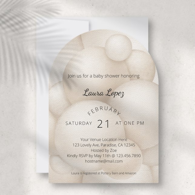 Invitation Baby shower moderne Boho Balloons (Créateur téléchargé)
