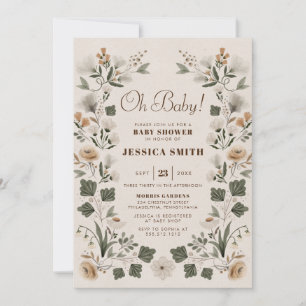 Invitation Baby shower moderne Boho Folk Genre Neutre