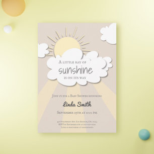 Invitation Baby shower moderne Boho Sunshine Neutre