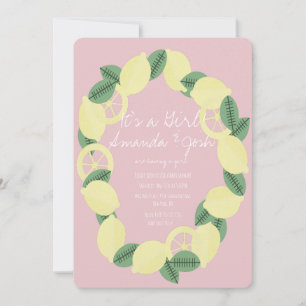Invitation Baby shower moderne Citrus Citrus Bunch Wreath Gir