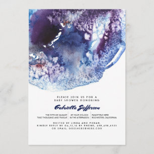 Invitation Baby shower moderne de cristaux d'aquarelle de