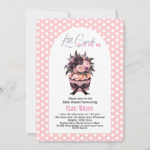 Invitation Baby shower moderne de cupcake à aquarelle5