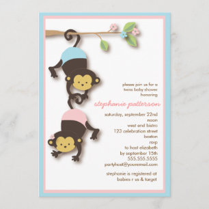 Invitation Baby shower moderne de fille et de garçon de