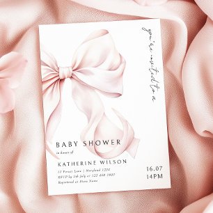 Invitation Baby shower moderne de la boue rose