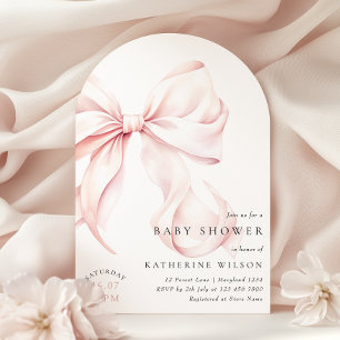 Invitation Baby shower moderne de la boue rose