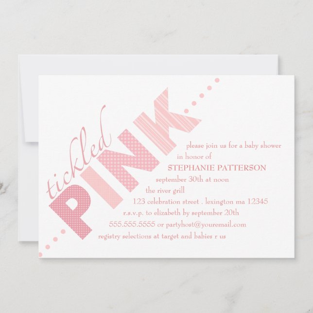 Invitation Baby shower moderne de la petite fille rose (Devant)