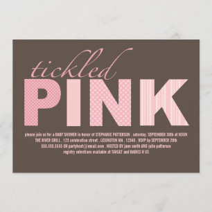 Invitation Baby shower moderne de la petite fille rose