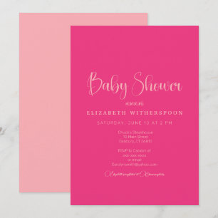 Invitation baby shower moderne et rose chaud