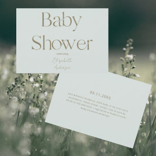Invitation Baby shower moderne et simple neutre