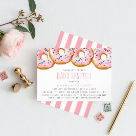 Invitation Baby shower moderne Filles de Donut Saupoudrer