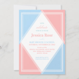 Invitation Baby shower moderne Fraîche et rose clair