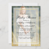 Baby shower moderne Gold Cadre superposition photo
