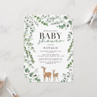 Baby shower moderne invita de cerfs de bois eucaly
