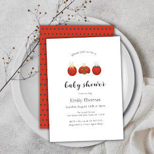 Invitation Baby shower moderne minimaliste de la famille Lady