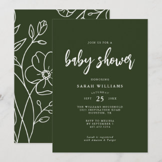 Invitation Baby shower moderne minimaliste élégant | Invitati
