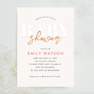 Invitation Baby shower moderne neutre