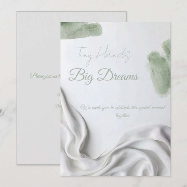 Invitation Baby Shower Moderne Neutre (Devant / Derrière)