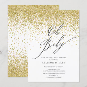 Invitation Baby shower moderne Oh Baby Gold Parties scintilla