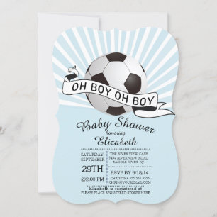 Invitation Baby shower moderne Oh Boy Soccer Boys