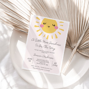 Invitation Baby shower moderne Pink Sun Little Miss Sunshine