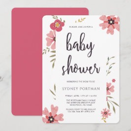 Invitation Baby shower Moderne Plutôt Floral
