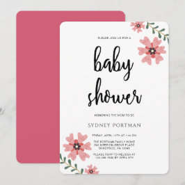 Invitation Baby shower Moderne Plutôt Floral
