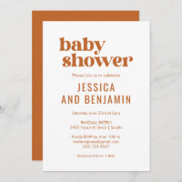 Baby shower moderne Retro Boho Chic Terracotta