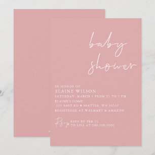 Invitation Baby shower moderne rose simple élégant