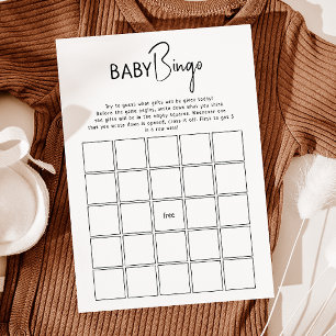 Invitation Baby shower moderne simple Neutre Baby Bingo Card