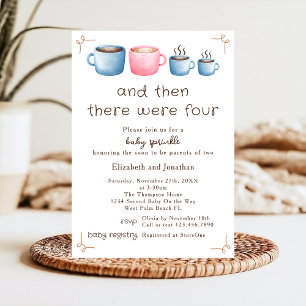 Invitation Baby Shower Moderne sur le Thème du Café pour un D