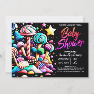 Invitation Baby shower moderne Sweet Candyland