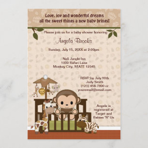 Invitation Baby shower MONKEY Nali Jungle NJM