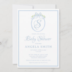 Invitation Baby shower monogramme