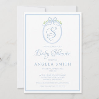Invitation Baby shower monogramme