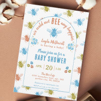 Baby shower Motif du timbre d'abeilles