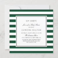 Baby shower Motif moderne Grandes vertes et blanch