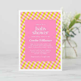 Invitation Baby shower Motif rose jaune mignon