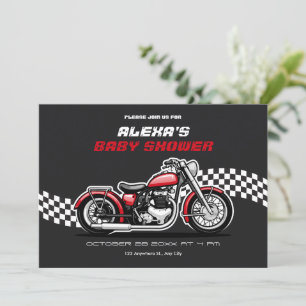 Invitation Baby shower moto classique