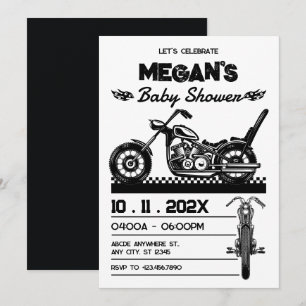 Invitation baby shower moto vintage