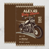 Baby shower moto vintage classique