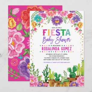 Invitation Baby shower moyen de fiesta florale de Nacho